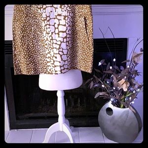 J Crew Gold/White Giraffe Print Skirt.